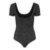 Only 15327912 Genis Yaka Citcitli Kadin Body - Siyah Simli