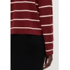 Only 15350243 Cizgili Kadin Sweat - Bordo Cizgili