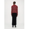 Only 15350243 Cizgili Kadin Sweat - Bordo Cizgili
