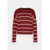 Only 15350243 Cizgili Kadin Sweat - Bordo Cizgili
