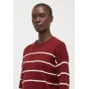 Only 15350243 Cizgili Kadin Sweat - Bordo Cizgili