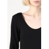 Only 15361325 Genis Yaka Leopar Desenli Kadin Body - Siyah