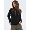 Only 15377809 Kapsonlu Kadin Sweat - Siyah