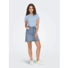 Only Jdy 15314449 0 Yaka Yatay Cizgili Kadın Body - Mavi