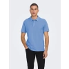 Only&sons 22021769 Yakali Erkek Tshirt - Mavi