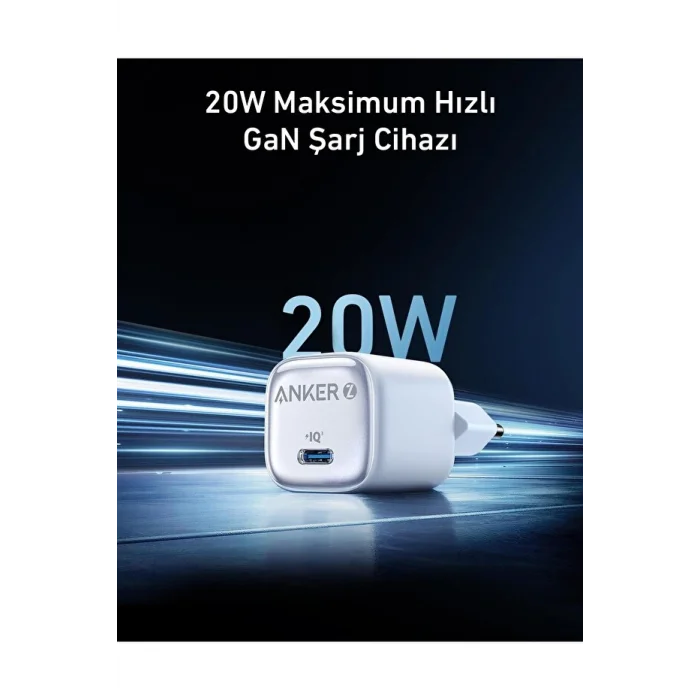 ANKER Zolo 20W GAN USB-C Şarj Adaptörü - Beyaz