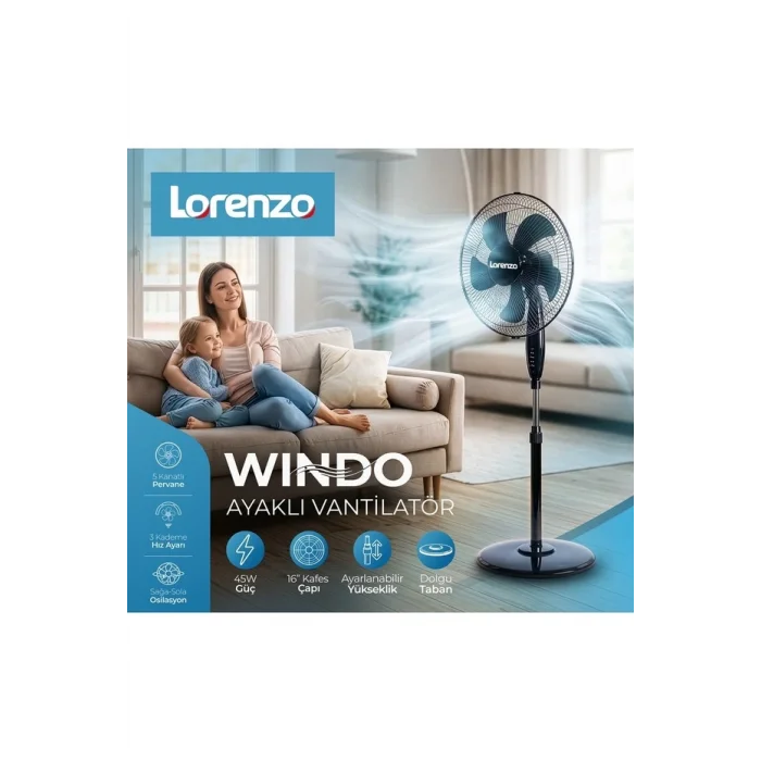 Lorenzo Windo Ayaklı Vantilatör
