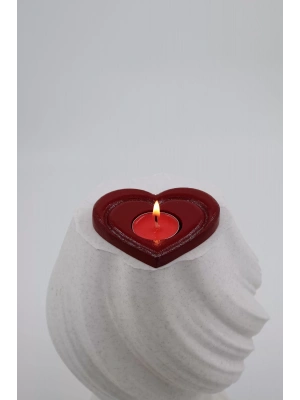 Ahşap Kalp Şeklinde Mumluk