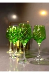 6 Parça Kristal Kesme Renkli Cam Bardak 295cc