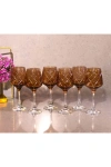 6 Parça Kristal Kesme Renkli Cam Bardak 295cc