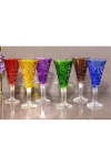 6 Parça Renkli Cam Meşrubat Bardak-Kadeh Bardak 250cc