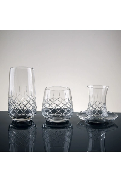 61 Parça 12 Kişilik El Dekor Kesme Cam Su Takımı