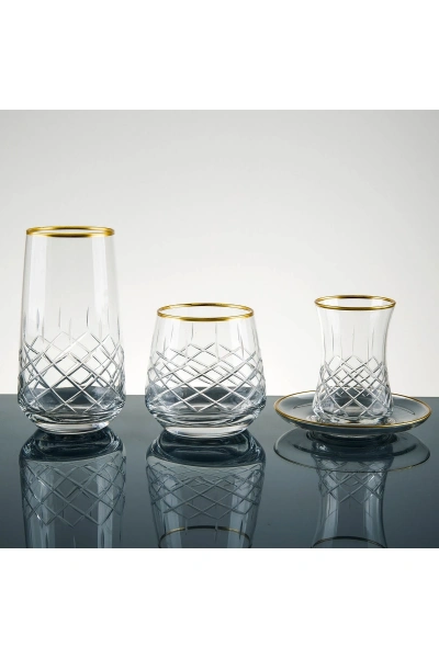 61 Parça 12 Kişilik Sude Kesme El Dekor Cam Su Takımı