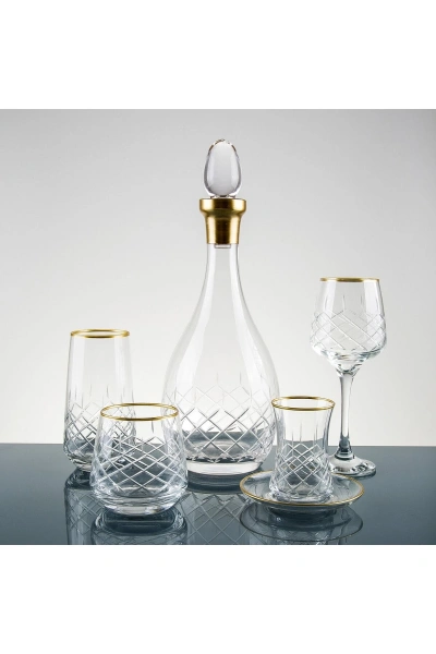 31 Parça 6 Kişilik Sude Kesme El Dekor Cam Su Takımı