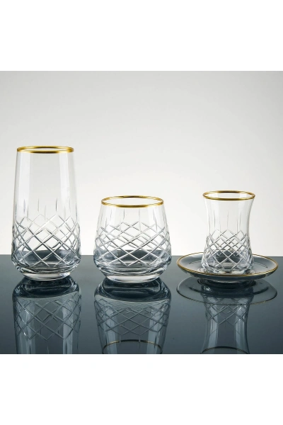 31 Parça 6 Kişilik Sude Kesme El Dekor Cam Su Takımı