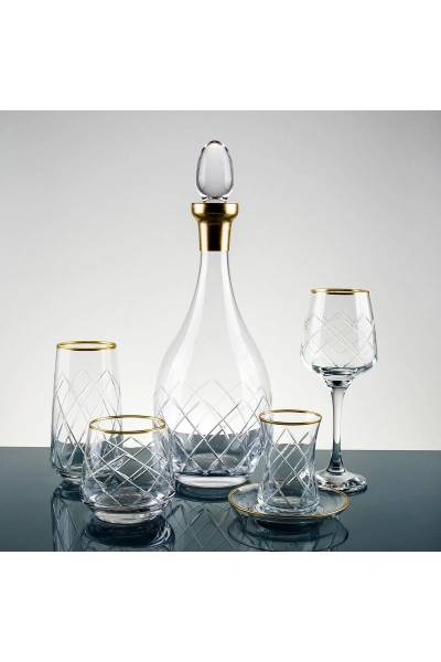 61 Parça 12 Kişilik Sude Kesme El Dekor Cam Su Takımı