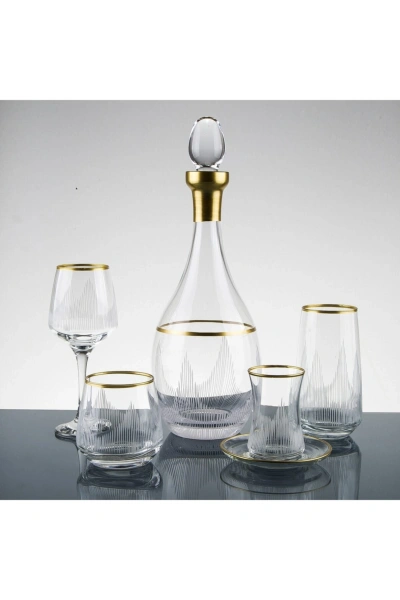 61 Parça 12 Kişilik Gold Yaldız El Dekor Kesme Su Takımı