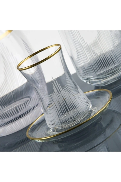 61 Parça 12 Kişilik Gold Yaldız El Dekor Kesme Su Takımı