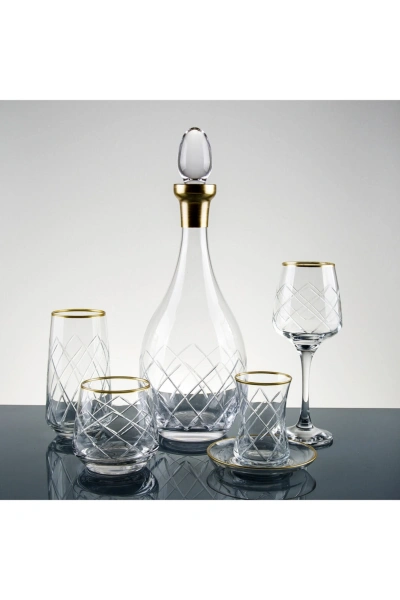 Gold Yaldız El Dekor Kesme Su Takımı 61 Parça 12 Kişilik