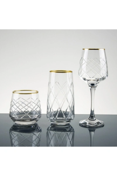 Gold Yaldız El Dekor Kesme Su Takımı 61 Parça 12 Kişilik