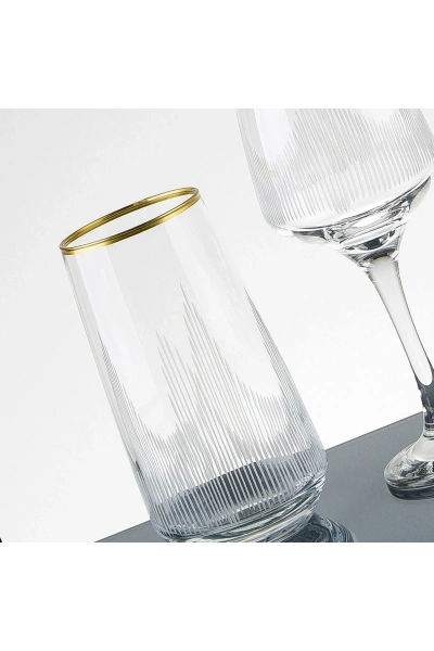 Alev Gold El Dekor Kesme Cam Su Takımı 25 Parça 12 Kişilik