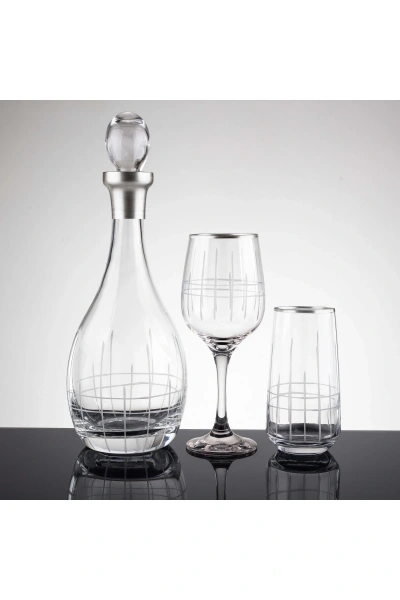 25 Parça 12 Kişilik Ekose Gümüş El Dekor Kesme Su Takımı