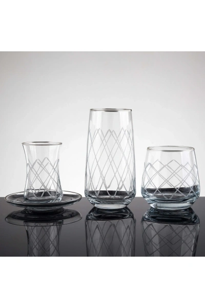 Kare Gümüş El Dekor Kesme Su Takımı 61 Parça 12 Kişilik