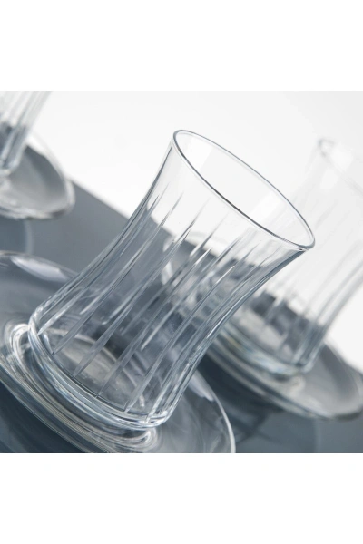 6 Kişilik 12 Çubuk Parça El Dekor Kesme Çay Seti