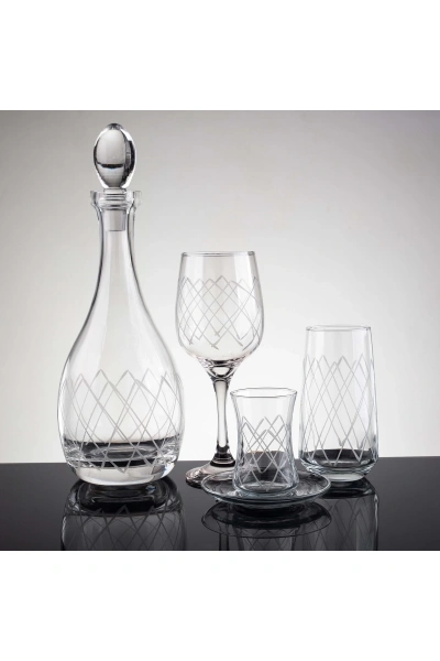 Kare El Dekor Kesme Cam Su Takımı 49 Parça 12 Kişilik