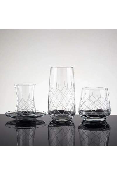 Kareçubuk El Dekor Kesme Cam Su Takımı 31 Parça 6 Kişilik