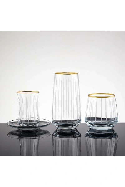 31 Parça 6 Kişilik Çubuk El Dekor Kesme Cam Su Takımı???????