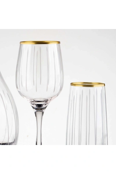 Çubuk El Dekor Kesme Cam Su Takımı 25 Parça 12 Kişilik