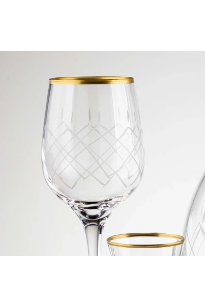 Kareçubuk Gold El Dekor Kesme Cam Su Takımı 25 Parça 12 Kişilik