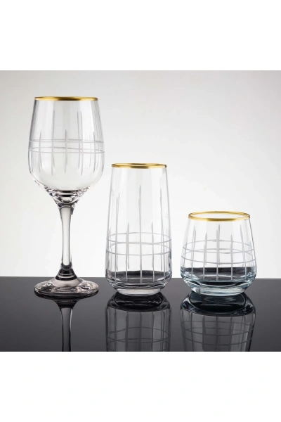 61 Parça 12 Kişilik Ekose Gold El Dekor Kesme Cam Su Takımı???????