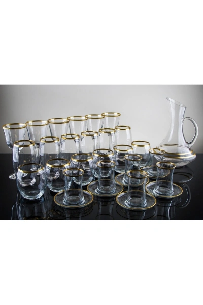 31 Parça 6 Kişilik Gold Cam Su Takımı