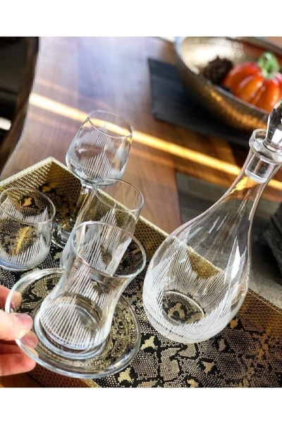 61 Parça 12 Kişilik Kesme Çeyiz Su Takımı, Cam Sürahi Bardak Kadeh Içecek Takımı