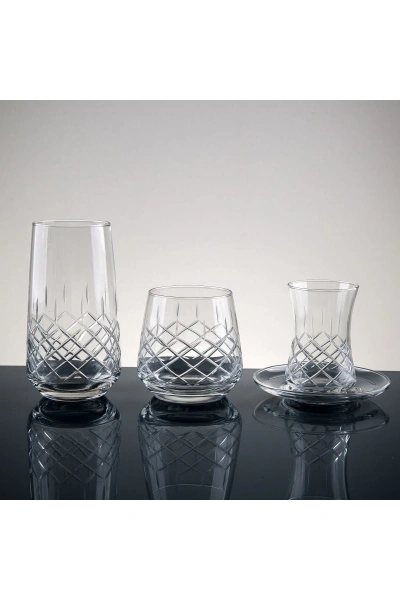 Kare El Dekor Kesme Cam Su Takımı 61 Parça 12 Kişilik