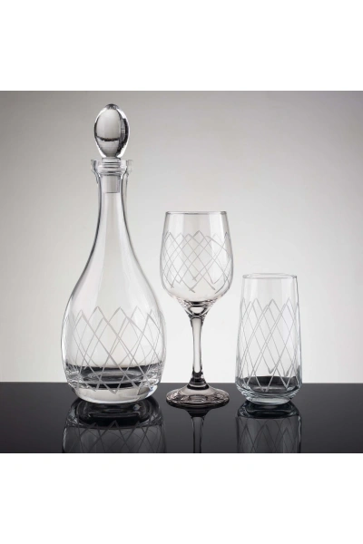 25 Parça 12 Kişilik Kareçubuk Platin El Dekor Kesme Cam Su Takımı