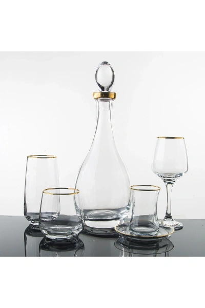 61 Parça 12 Kişilik Altın Yaldızlı Su Takımı