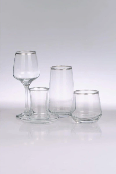 61 Parça 12 Kişilik Gümüş Yaldızlı Su Takımı Çeyiz Seti