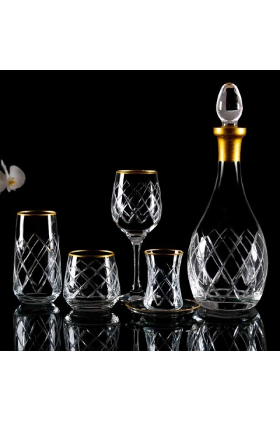 61 Parça 12 Kişilik Kare Gold El Dekor Kesme Cam Su Takımı???????