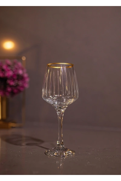 61 Parça 12 Kişilik Çubuk Gold El Dekor Kesme Cam Su Takımı