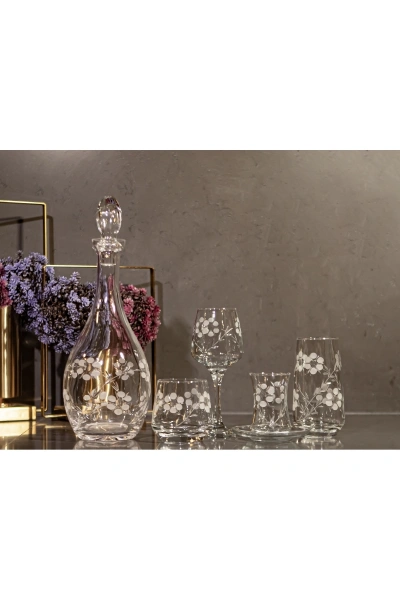 61 Parça 12 Kişilik Papatya El Dekor Kristal Kesme Cam Su Takımı