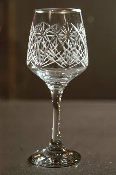 61 Parça 12 Kişilik Dantel El Dekor Kristal Kesme Gümüş Cam Su Takımı