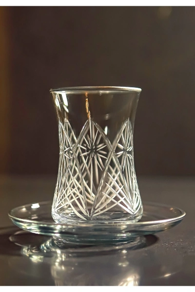 61 Parça 12 Kişilik Dantel El Dekor Kristal Kesme Gümüş Cam Su Takımı