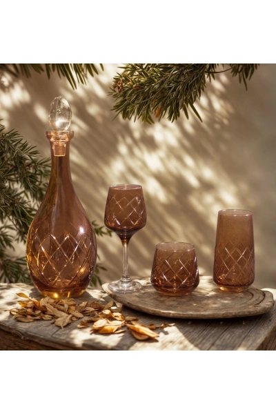 37 Parça 12 Kişilik Kesme Cam Su Takımı Bardak Seti