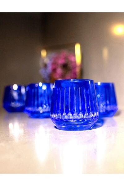 37 Parça 12 Kişilik El Dekor Renkli Kristal Kesme Cam Su Takımı