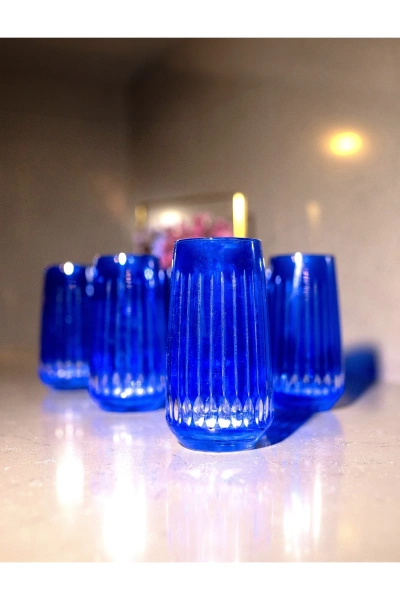 37 Parça 12 Kişilik El Dekor Renkli Kristal Kesme Cam Su Takımı