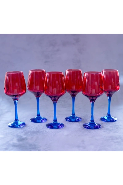 6 Parça Renkli Kadeh Bardak Seti 295cc