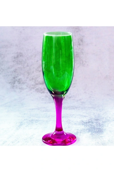 6 Parça Renkli Kahve Yanı Kadeh Bardak Seti 190cc